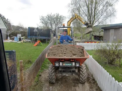 Minidumper vid schaktarbete